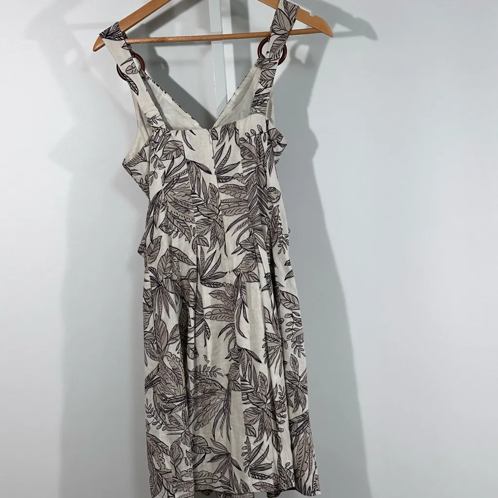 Vince Camuto Linen Blend Leaf Print Dress – Size 6 - Image 9