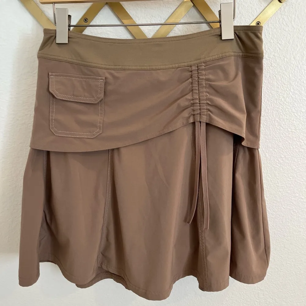 Athleta Tan Wherever Tiered Pleated A-Line Tennis Athletic Skirt Skort 8 - Image 6