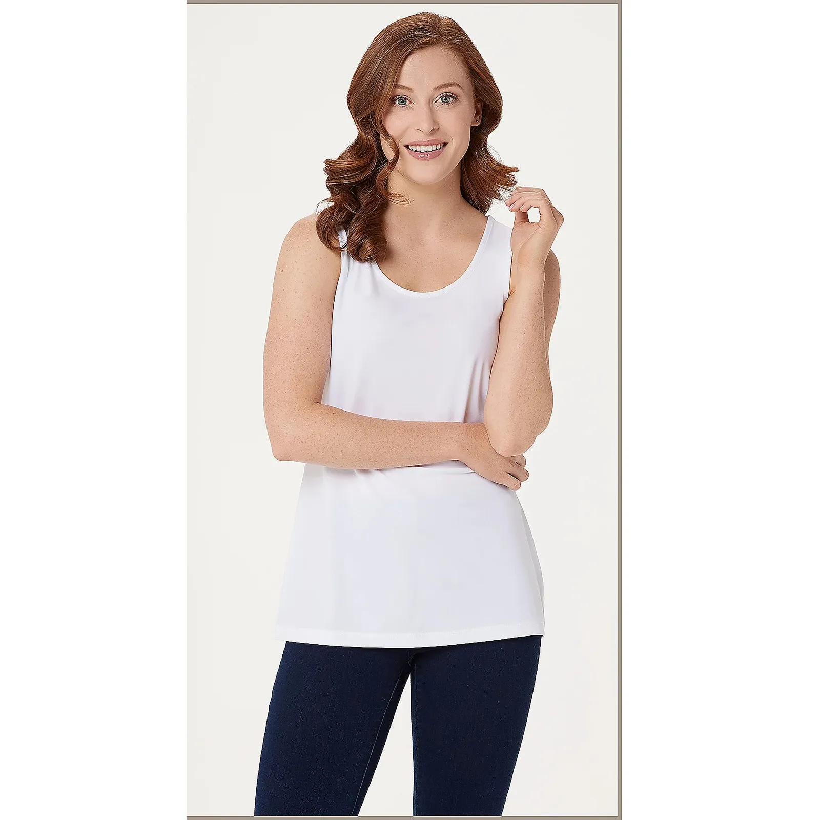 Susan Graver Modern Essentials Liquid Knit Tank Top White – Size Small – NWT - Image 4