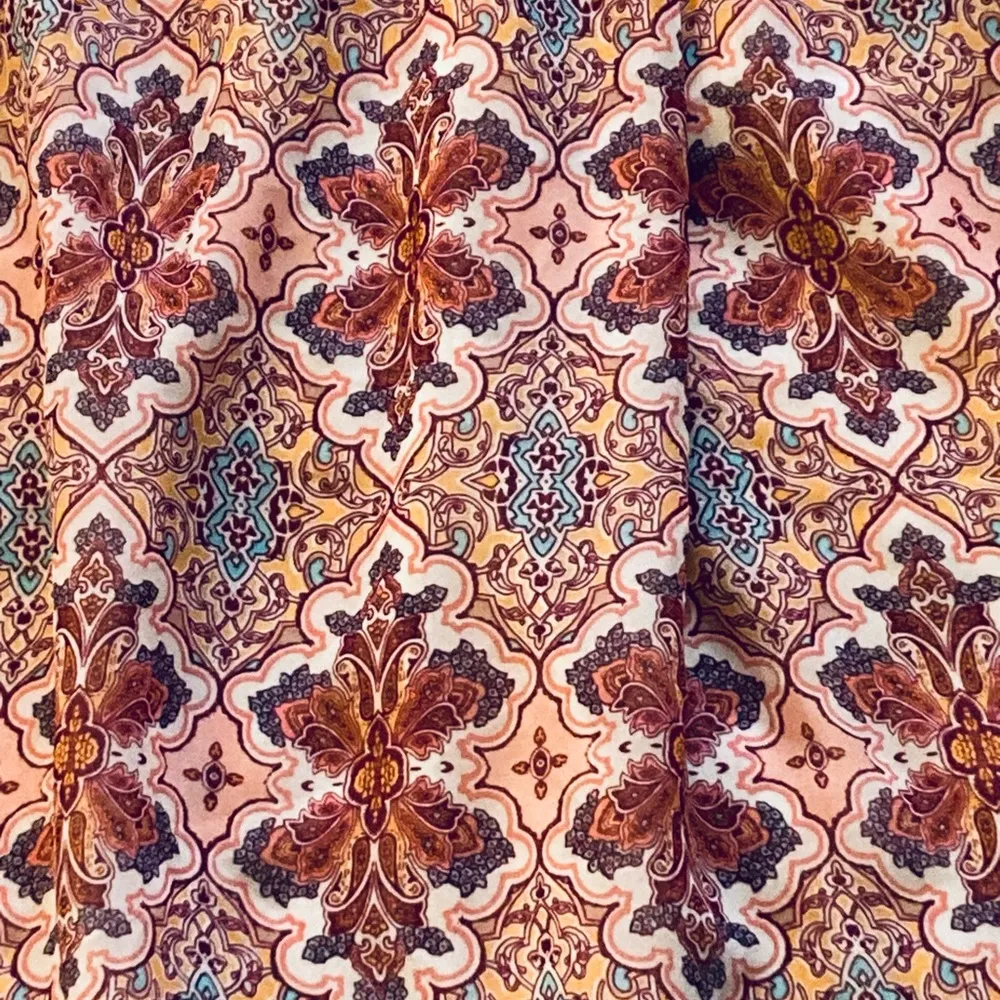 Boho Paisley Blush High Low Lace Back Dress Size XL - Image 4