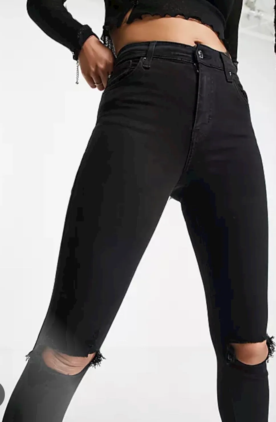 Black Ripped Skinny Jeans - Image 2