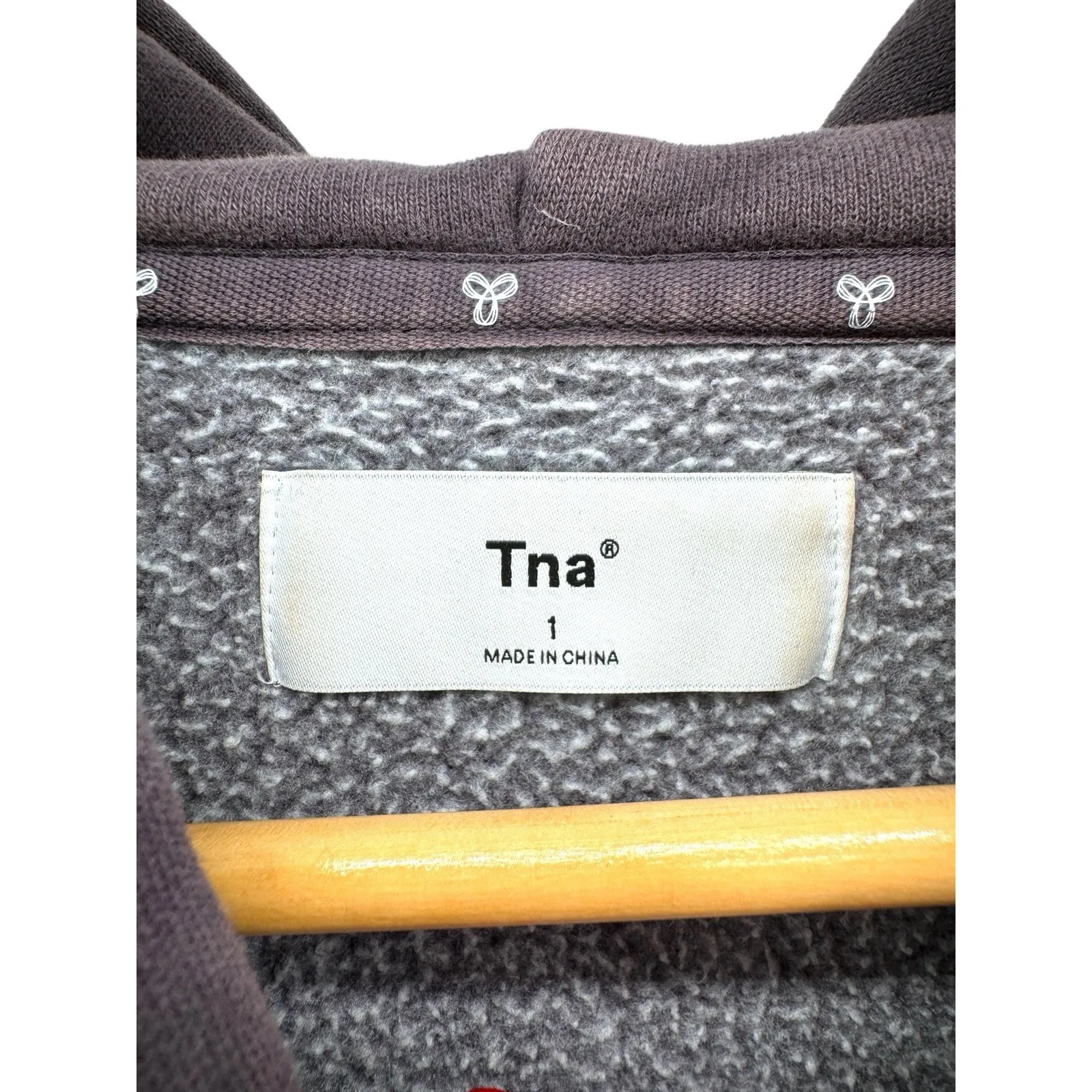 Tna Fleece Hoodie Sweatshirt‎ Gray Size 1 Oversized Kangaroo Pocket Cozy Aritzia - Image 3