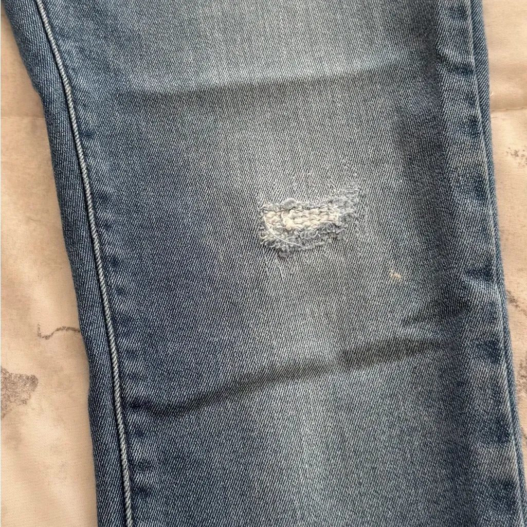 Everlane High Rise Skinny Jeans in Blue medium wash, size 26 ankle distressed - Image 14