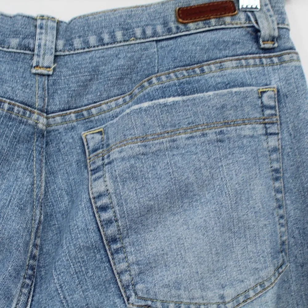 Calvin Klein Cropped Jeans Vintage Wash Light Blue Cuffed Mid Rise Size 12 - Image 4