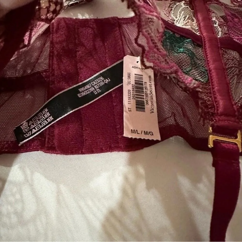 Victoria's Secret Red Floral Waist Cincher/Garter - Image 2