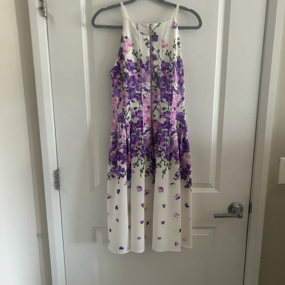 Adrianna Papell Purple Floral Dress - Image 7