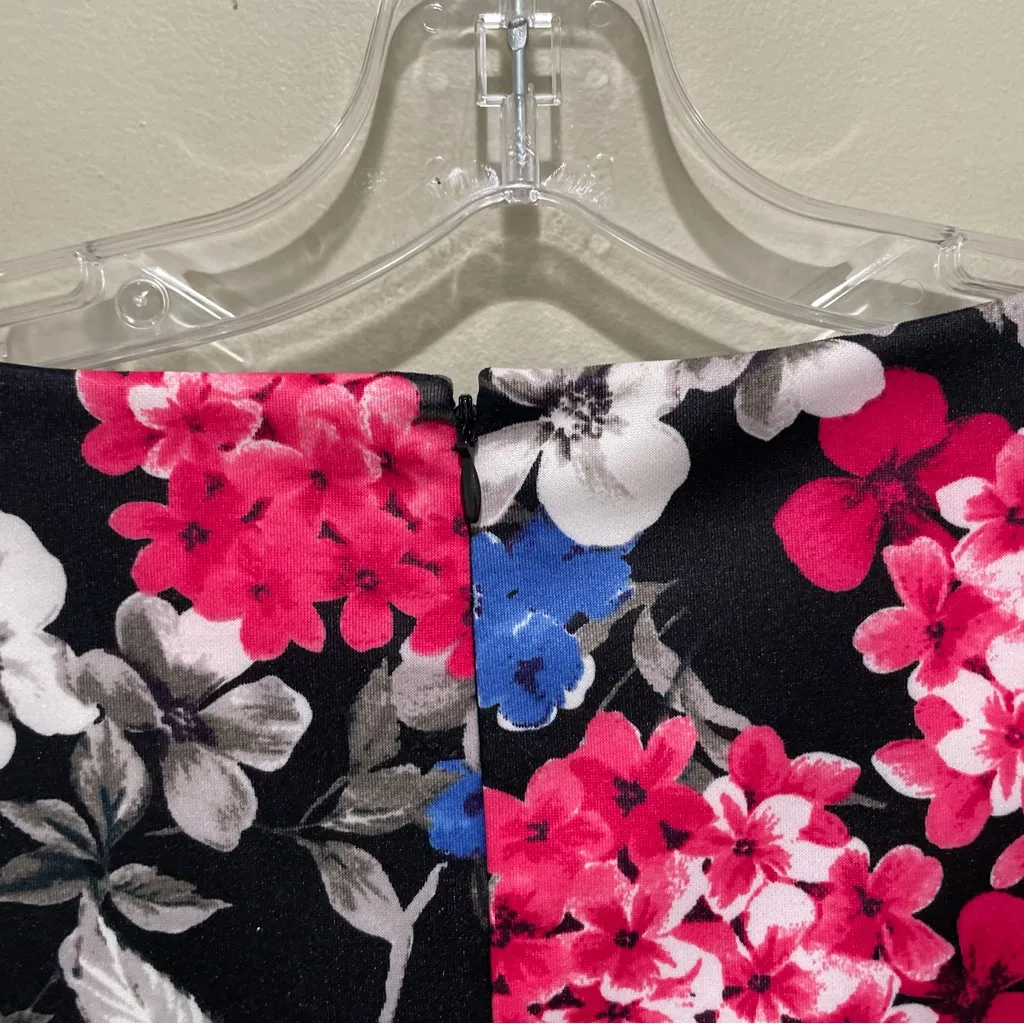 Nine West Floral Bell Sleeve Sheath Dress Black Multi Women’s Size 6 NWT - Image 9