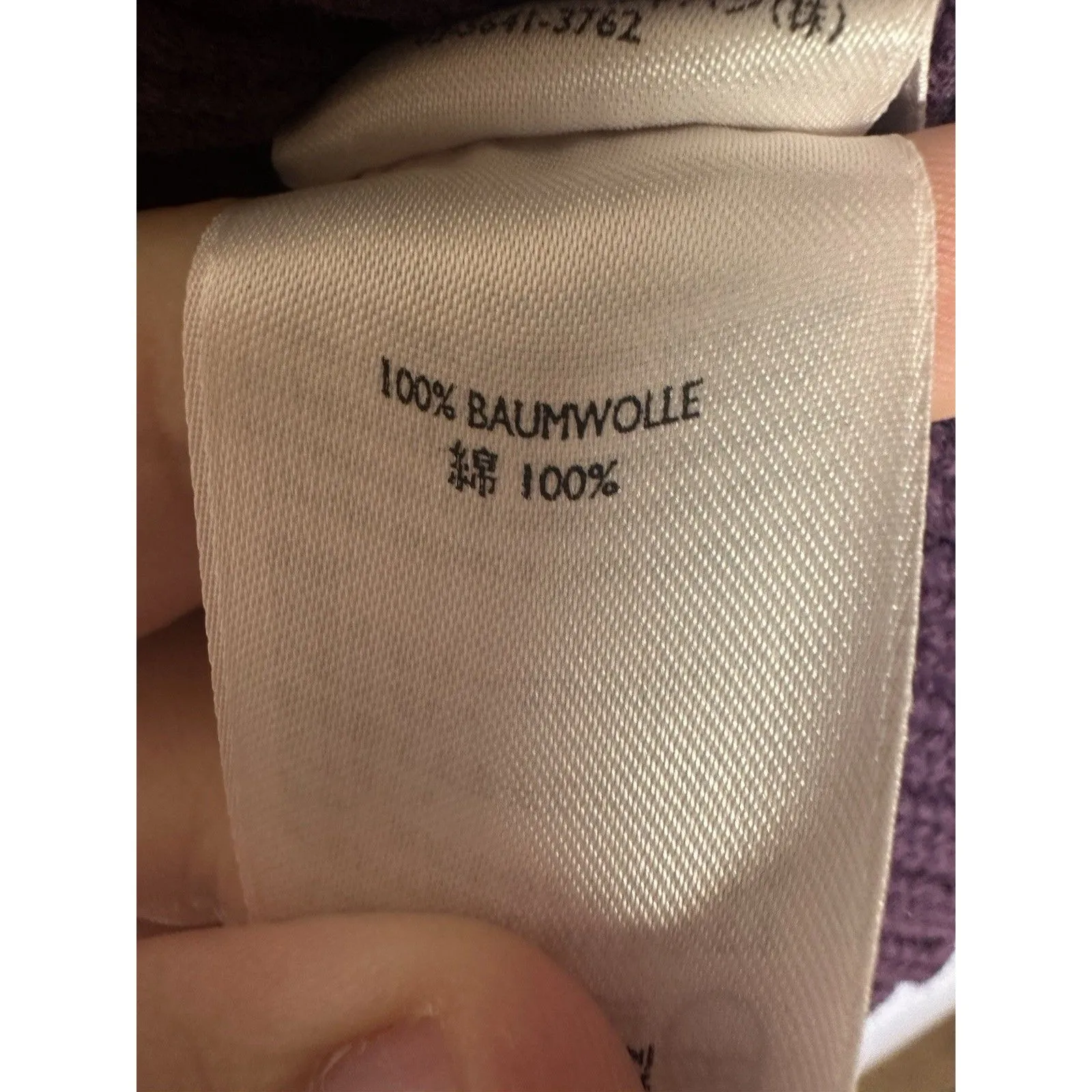 Vintage Eddie Bauer 100% Cotton Ribbed Quarter-Zip Sweater Purple Size large - Image 9