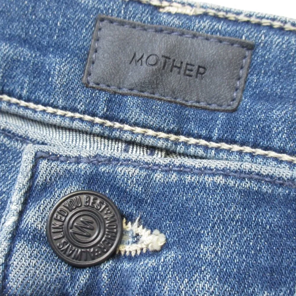 NWT Mother Mid Rise Rider Ankle in Wish On A Star Crop Stretch Jeans 31 Blue - Image 3