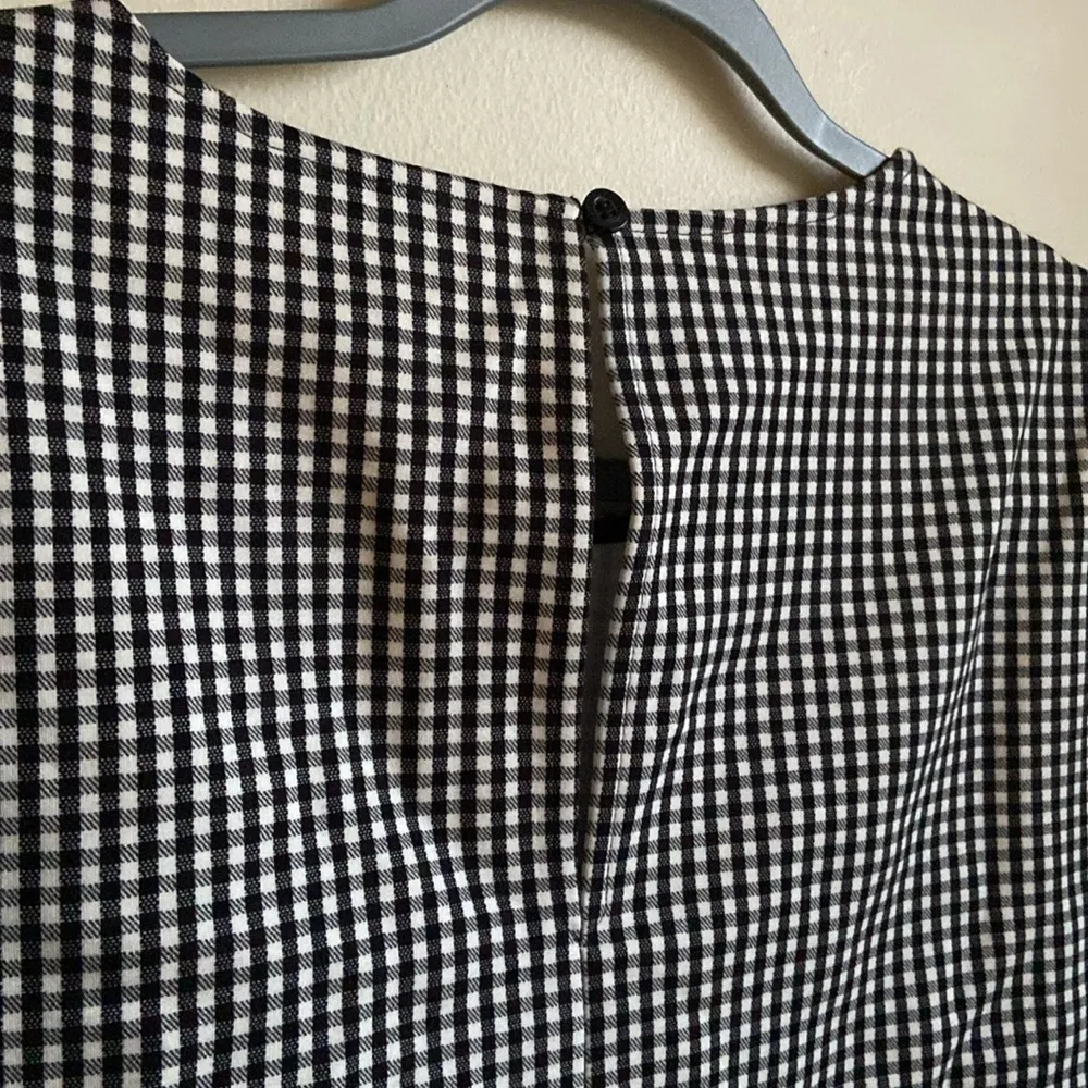 Kate Spade Jazzy Gingham Scallop Ponte Top (Sz XL) Black & White Check NWT - Image 4