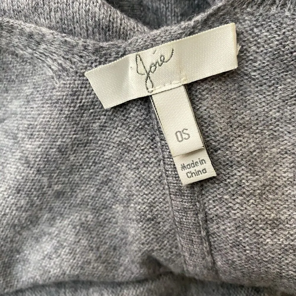 Joie Solid Brushed Light Gray Grey Oversized Scarf Shawl with Fringe OS - Image 5