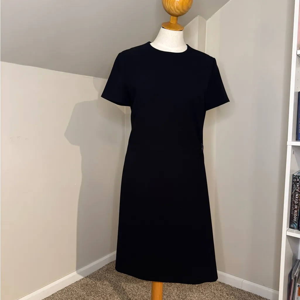 Boss Black Stretch Dirami Side Cinched Metallic-Grommet Sheath Dress - Image 4