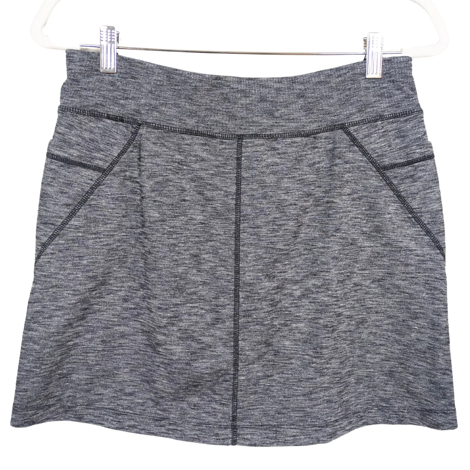 ATHLETA Grey Knit Excursion Skort Pull-On Pockets Drawstring Women's Medium - Image 3