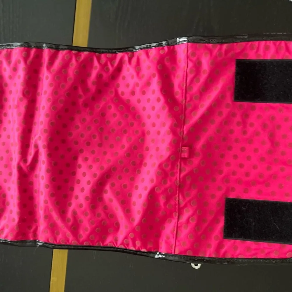 SOHO London Soho New York Pink Polka Dot Hanging Travel Makeup Bag Organizer EUC - Image 9