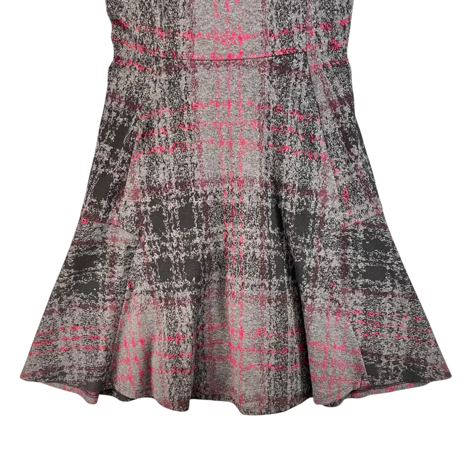 Betsey Johnson Womens Preppy Goth Gray Pink Plaid Fit & Flare Dress Small‎ - Image 4
