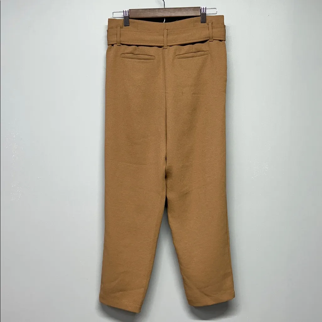 Aritzia Wilfred Musseaux Pant Size 2 Belted Asymmetrical Trouser Crepe Tan Biege - Image 3