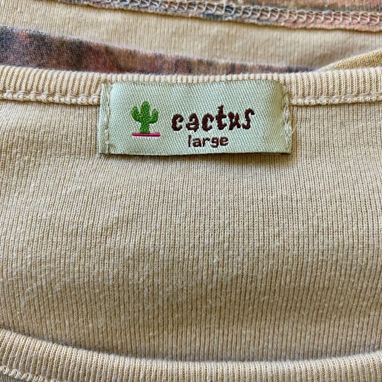 Vintage Tan Brown Early 2000's Western Cowboy Graphic Print Long Sleeve Top L Size L - Image 7