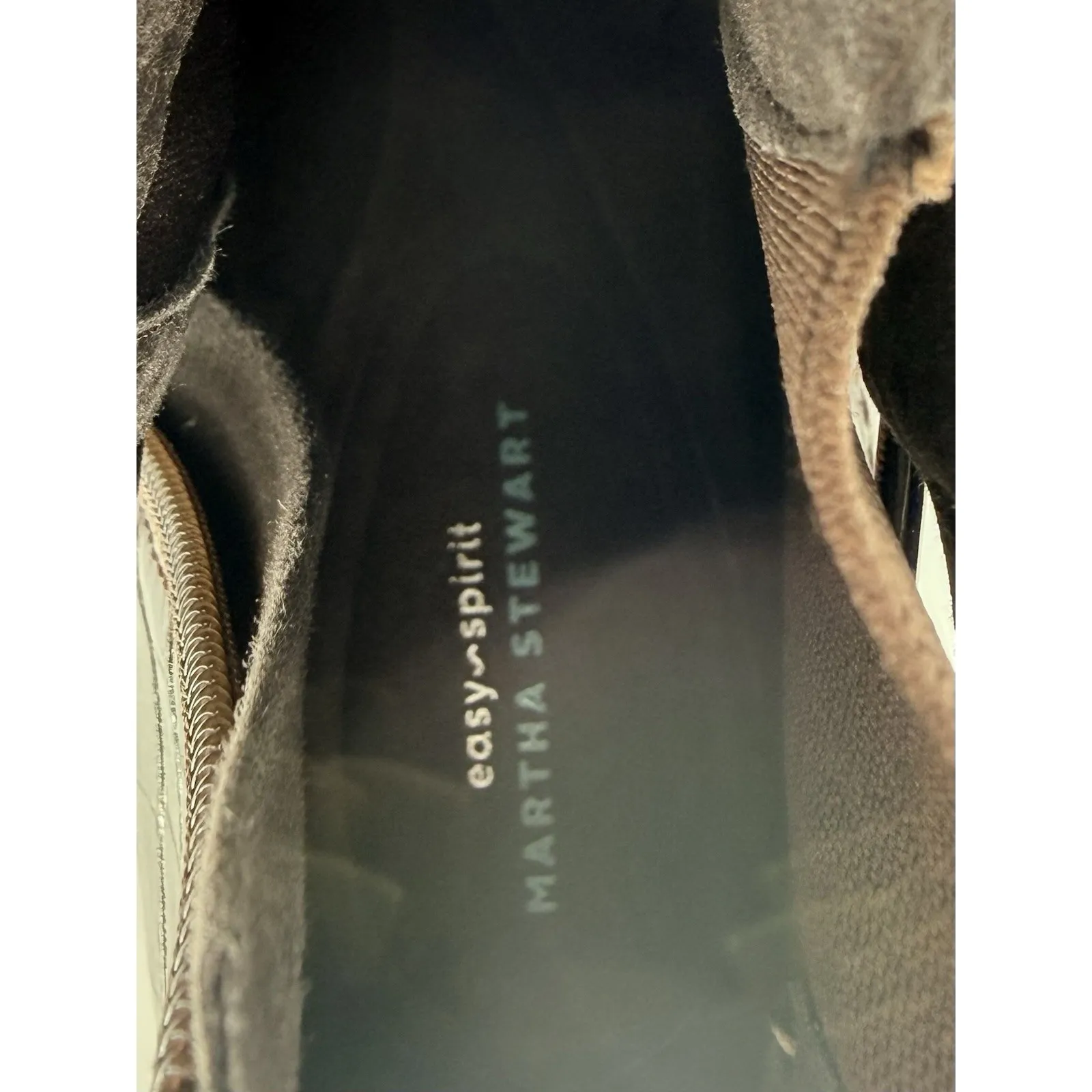 Easy Spirit Martha Stewart Brown Croc Rae Ankle Booties 8.5W Round Toe Zipper - Image 9