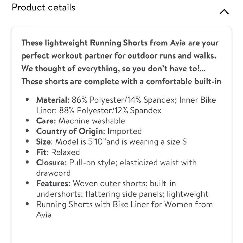 AviA lavender purple running short size small - Image 3