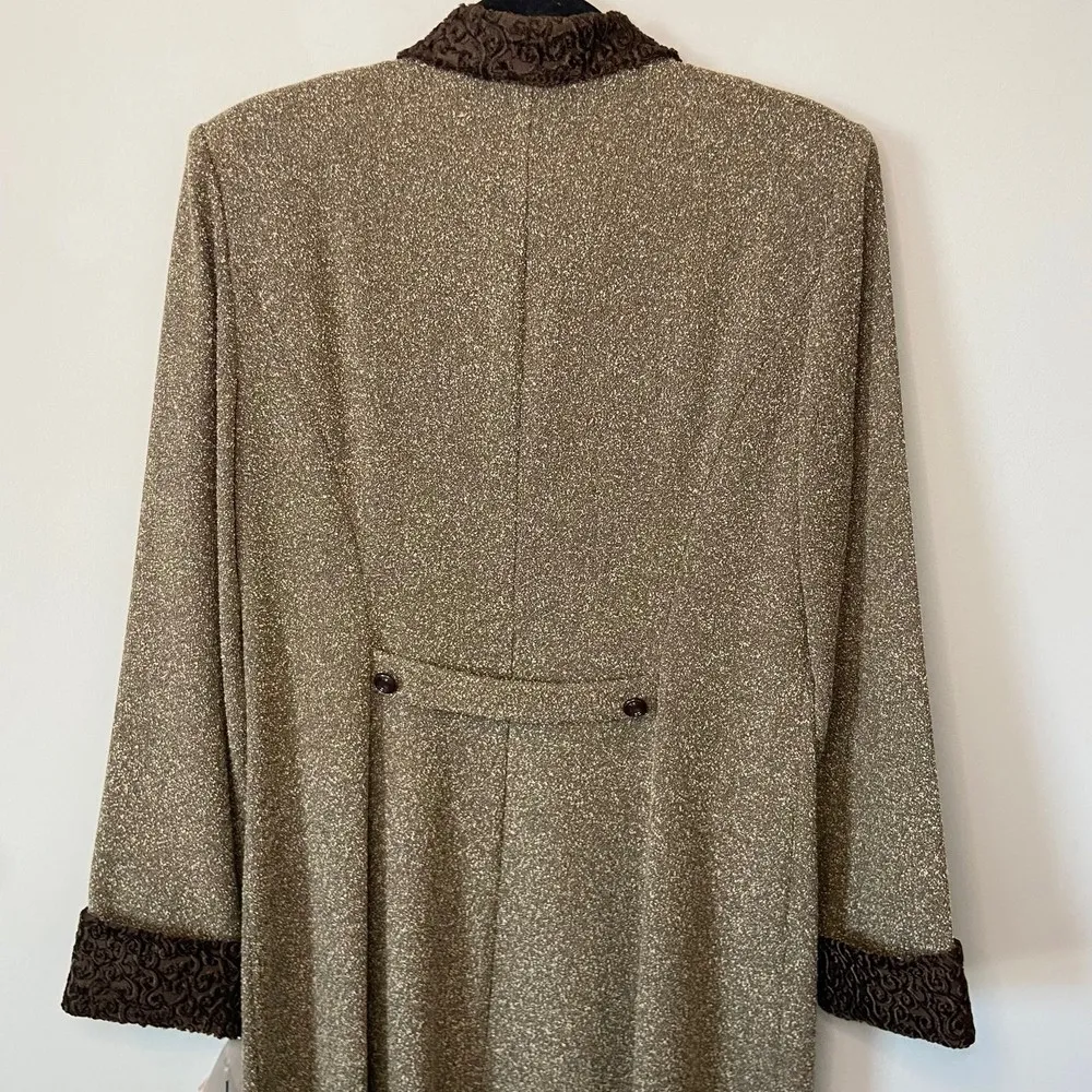 J. Taylor New York Brown Long Duster Coat Size 14 NWT Vintage Overcoat Victorian - Image 6