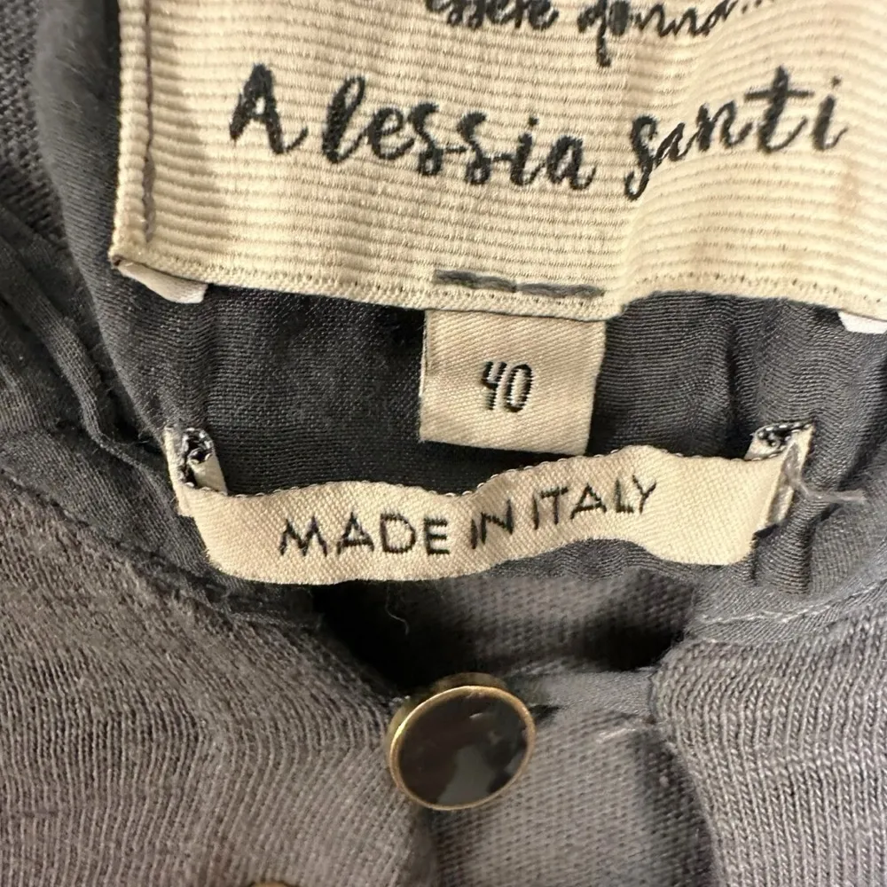 Alessia Santi Italian Subversive Artsy LagenLook Lightweight Peplum Top Large 40 Gray - Image 8