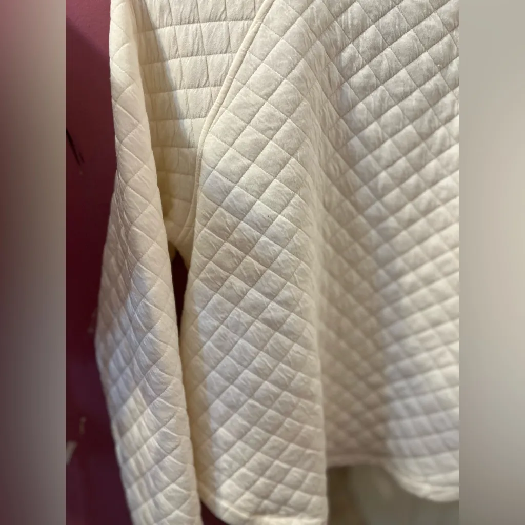 Cable & Gauge whisper white quilted mock neck pullover sweatshirt NWT - Image 10