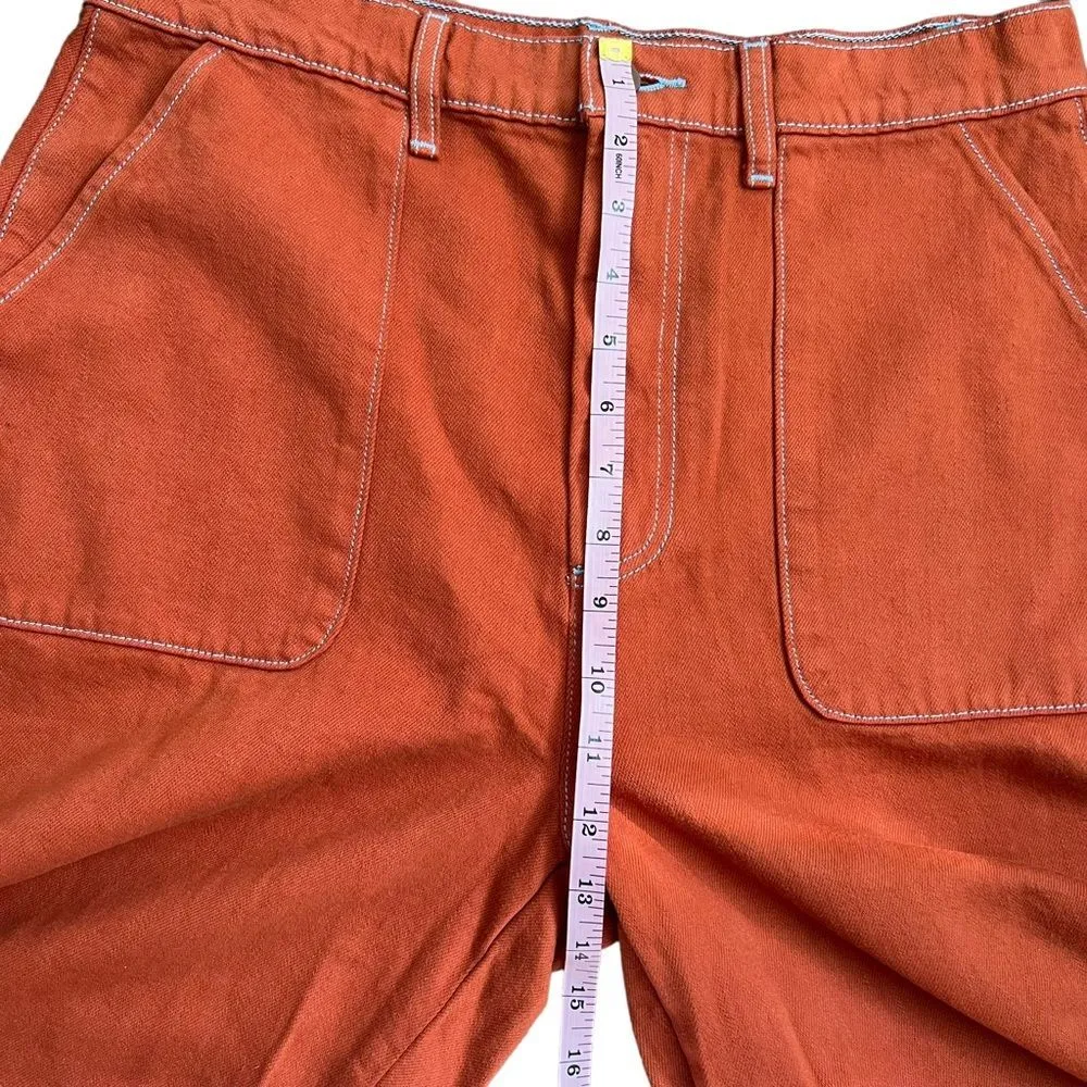 Roller Rabbit Elle Twill Wide Leg High Rise Cropped Pants Terra Cotta 10 NWT - Image 8