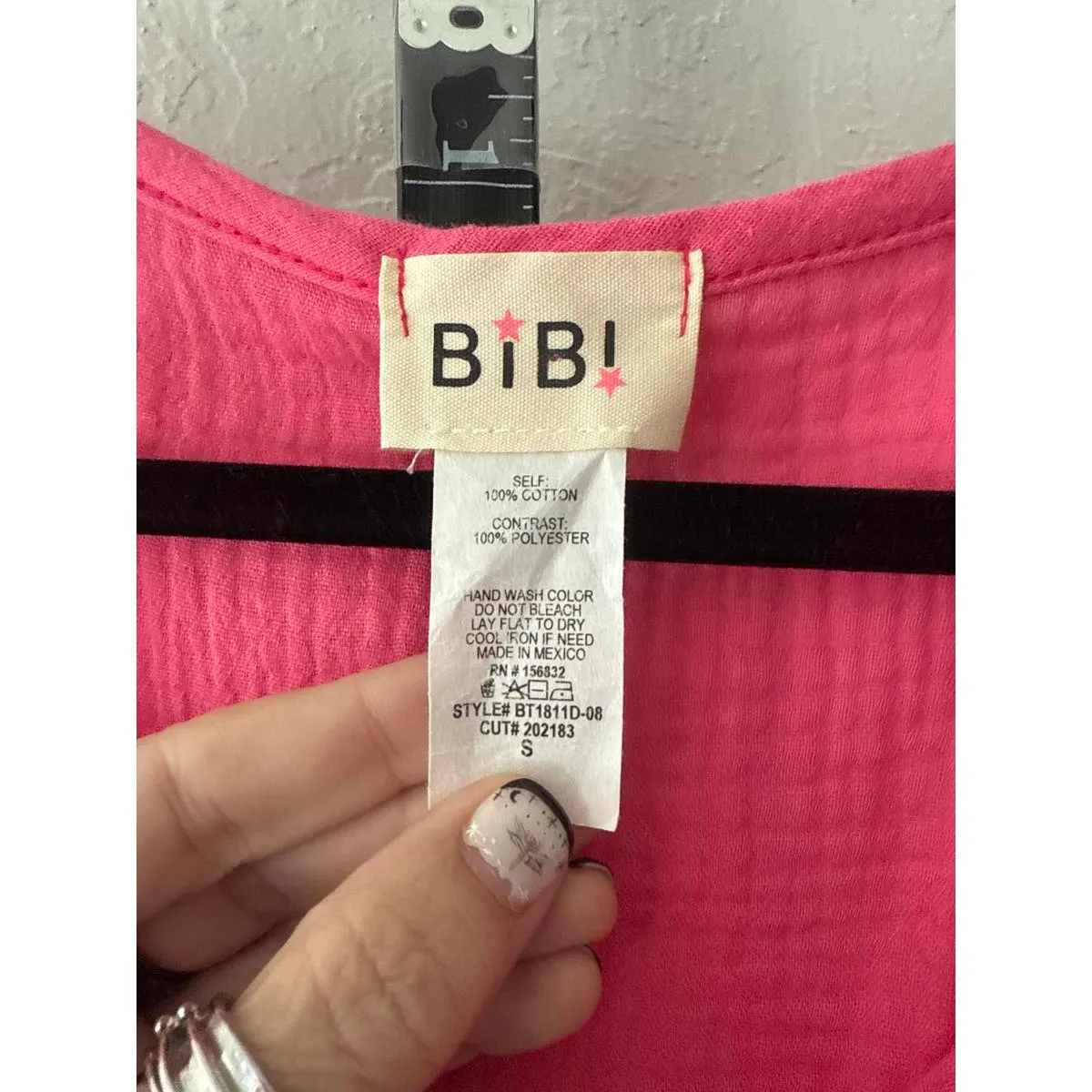 Bibi Pink Short Sleeve V - Image 2