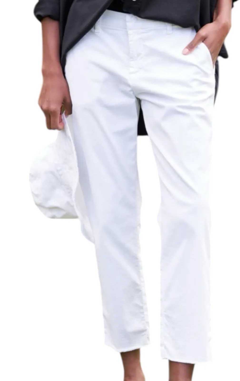 Frank & Eileen Wicklow Italian Chino White Cropped Pants Women’s Size 6 - Image 1