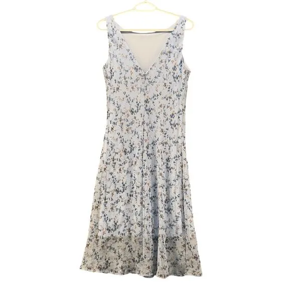 Vintage Womans Dress Size 14 Blue Floral Slip Like Romantic Light‎ Fairy - Image 3