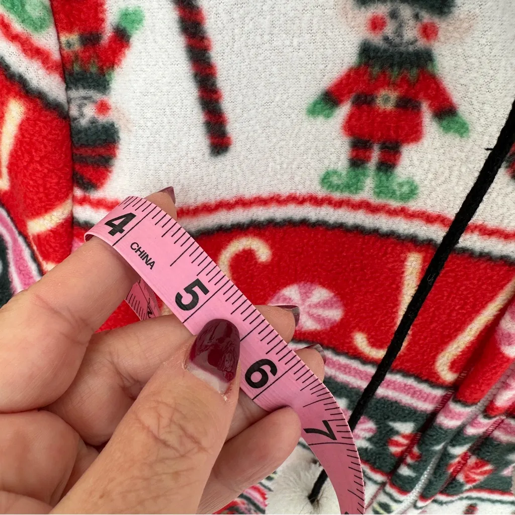 Poof New York Festive Red and Green Holiday Christmas Soft & Fuzzy Onesie Size S - Image 9