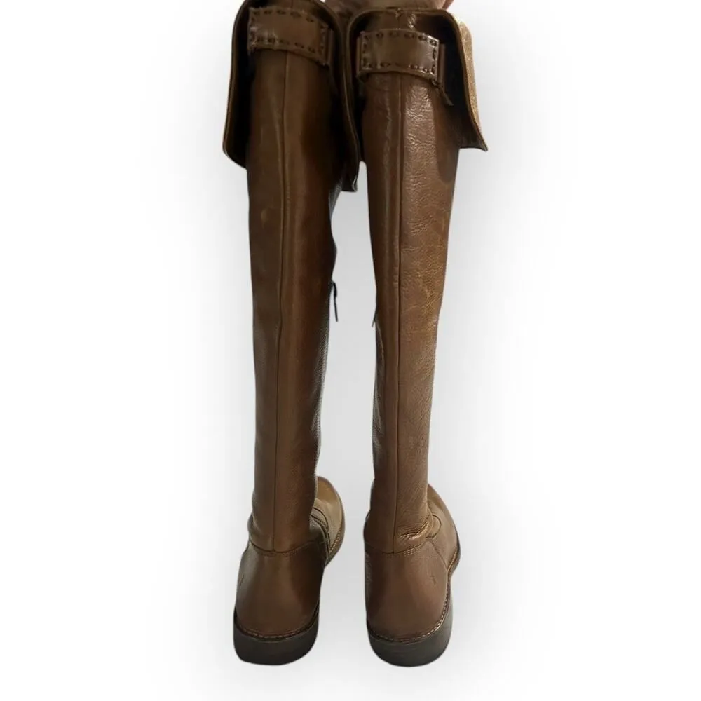 Frye Shirley Leather Riding Boots Women's Size 6B Brown Over-the-Knee Western - Image 9