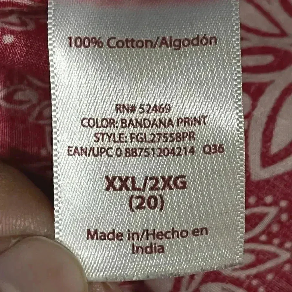 Faded Glory Women's Off Shoulder Red Paisley Dress Summer Vintage‎ Style Size 20 - Image 5