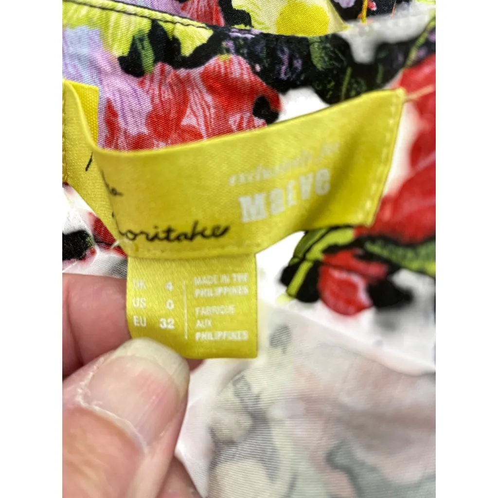 Maeve Anthropologie Noritake womans floral Overalls Shorts Size 0 SKU 8448 - Image 11