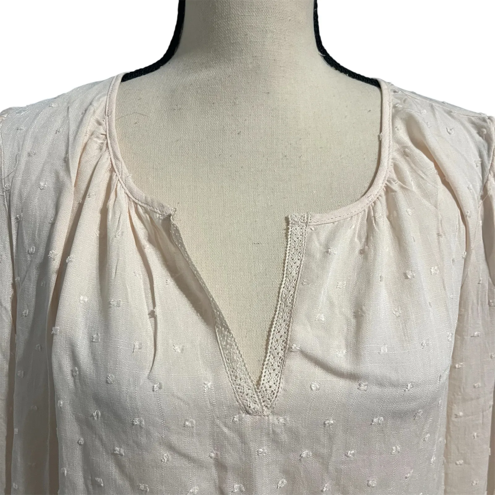 Lovestitch NEW Women's Melanie Chiffon Peasant Top Blouse Sz L Festival Boho - Image 2