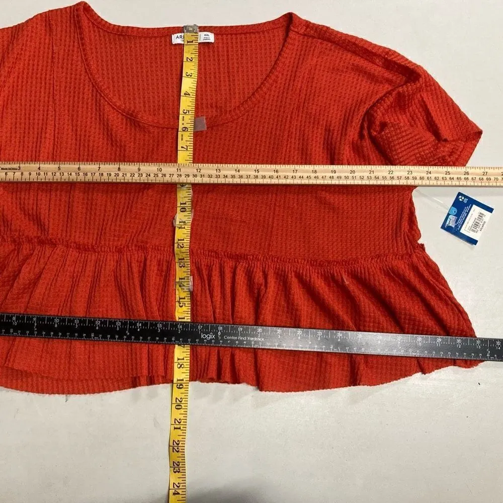 ARIZONA JEAN CO. Women’s Cropped Short Sleeve Top Size XXL‎ - Image 4