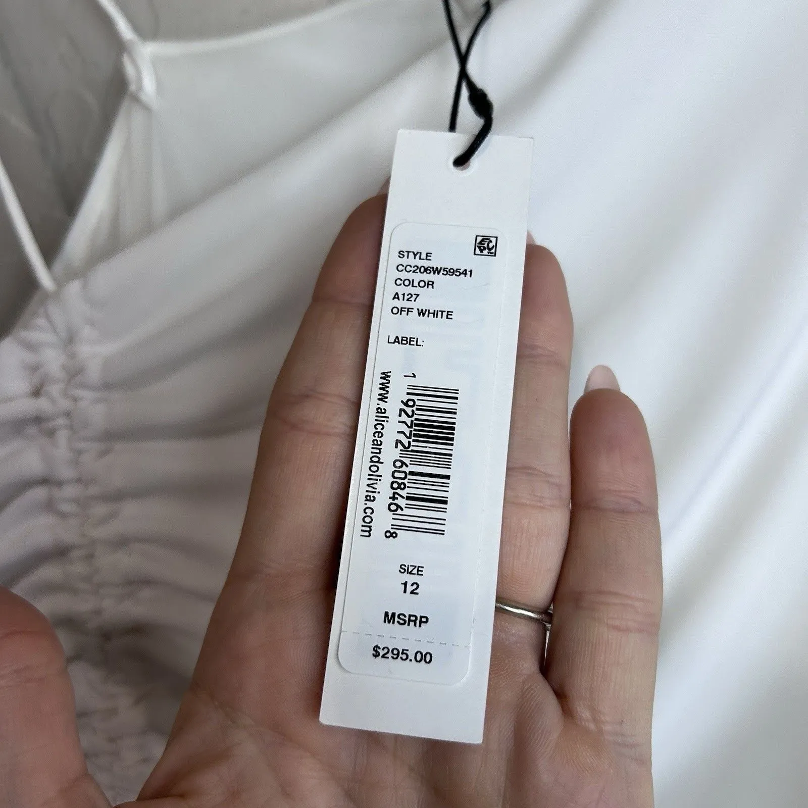 Alice + Olivia Dress Womens 12 White Midi One Shoulder Ruched Bodycon Cocktail - Image 10