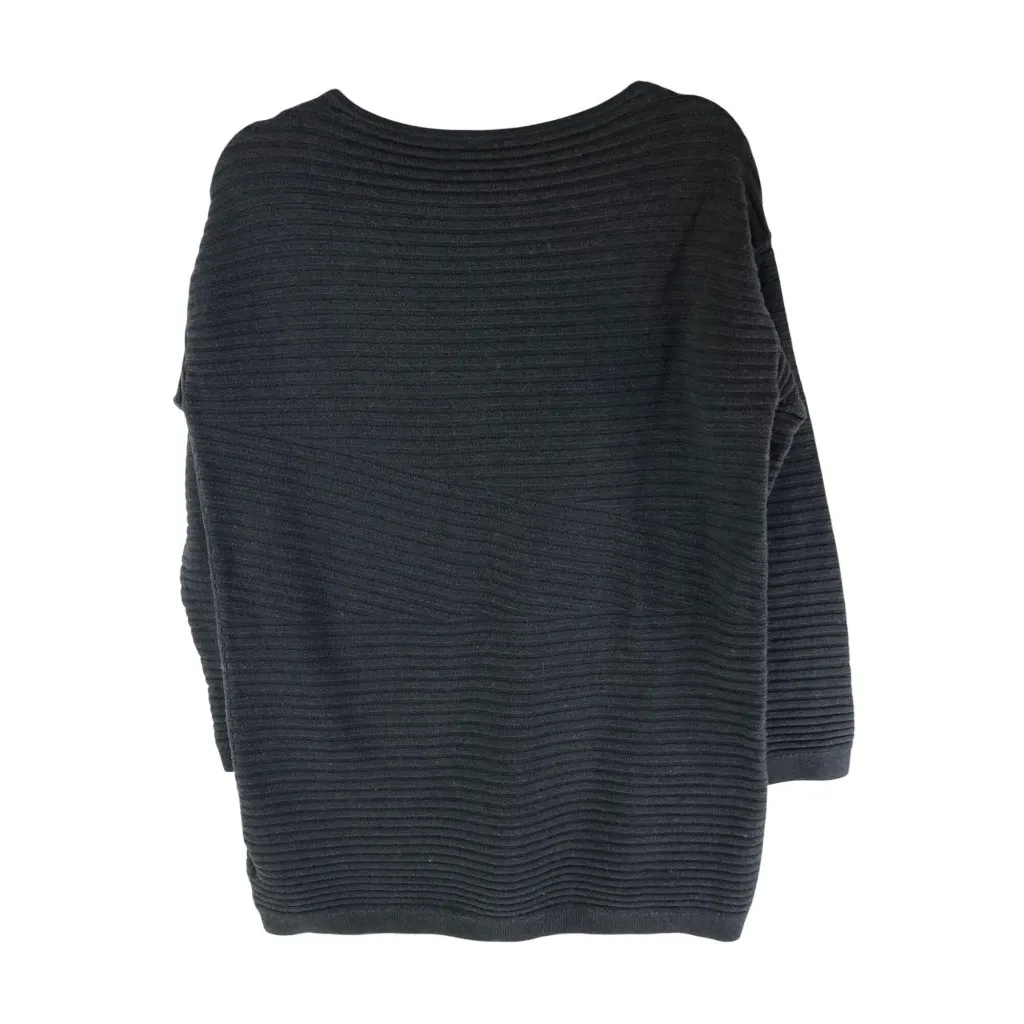 Gap Womens Ribbed Gray Sweater L Merino Wool Blend Tunic Long-Sleeve Pullover - Image 2