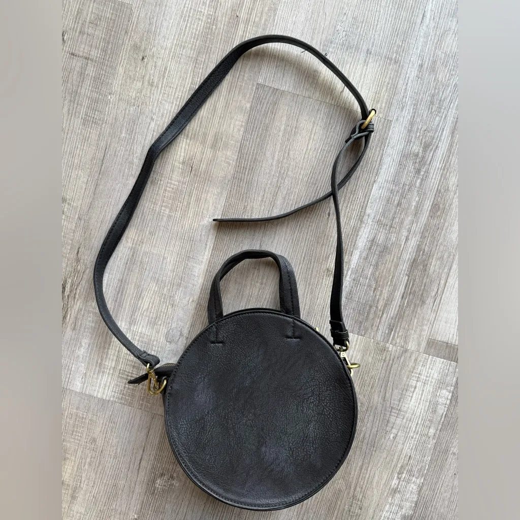 Free People Round Vegan Leather Crossbody Bag in Black - Image 3