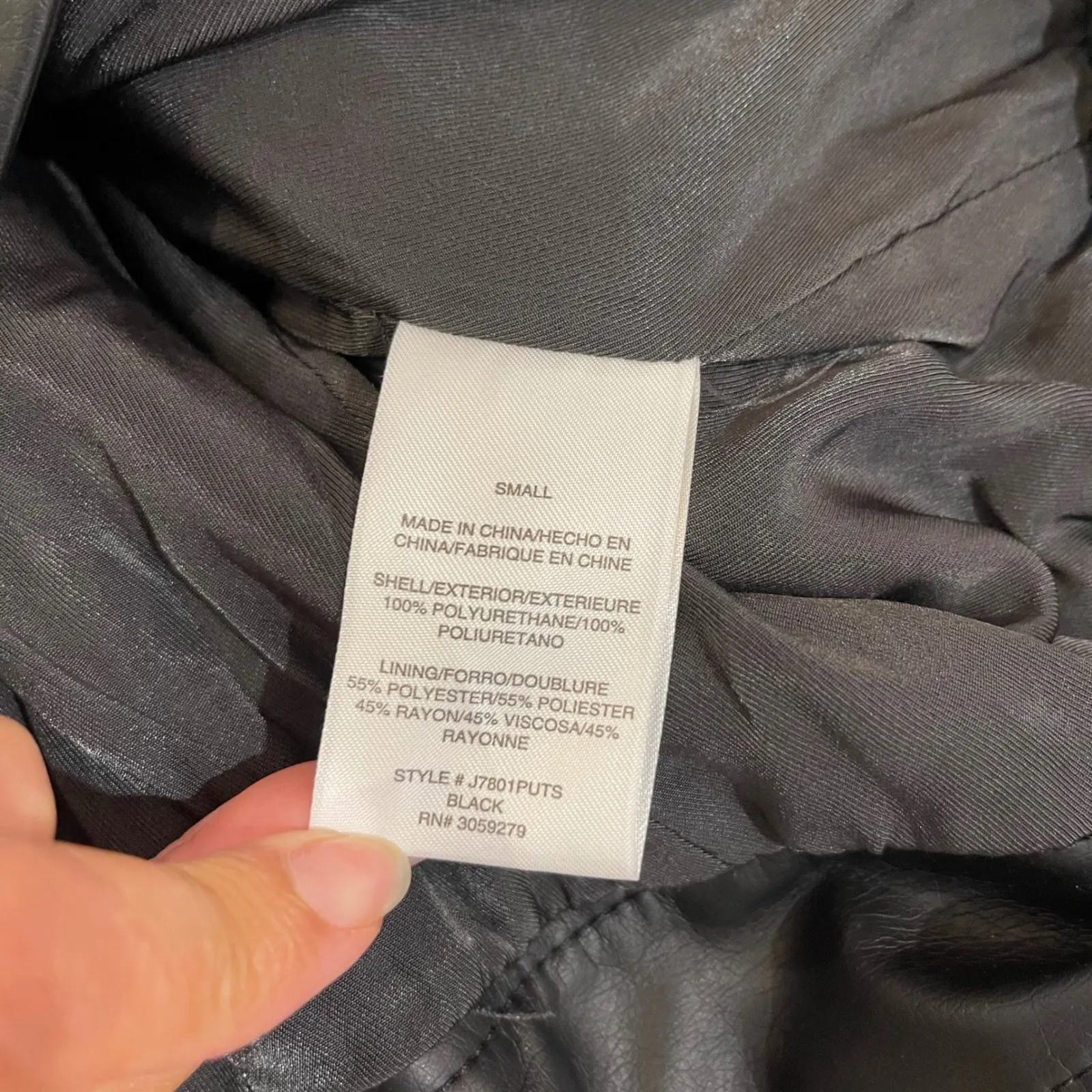 Thread & Supply Womens Black‎ Faux Leather Moto Motorcycle Biker Jacket Small S Black - Image 6