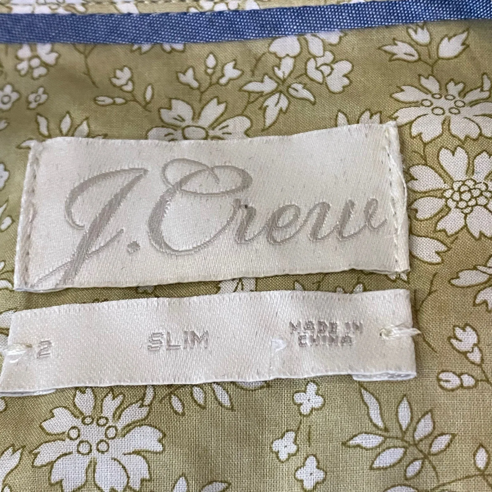 J.Crew x Liberty London Capel Floral LS Shirt Cotton Lodden Green Slim Fit sz 2 - Image 6