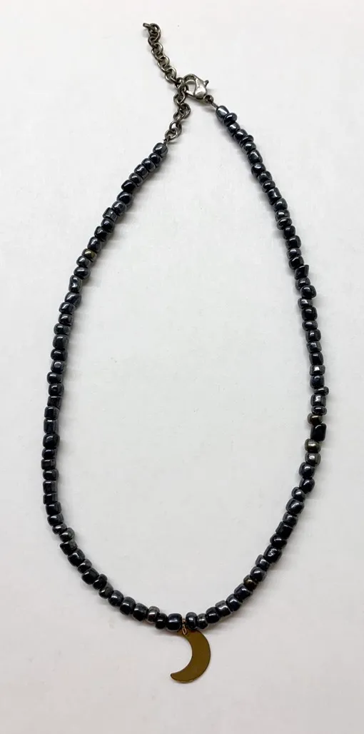 Moon Choker Necklace Gray - Image 2