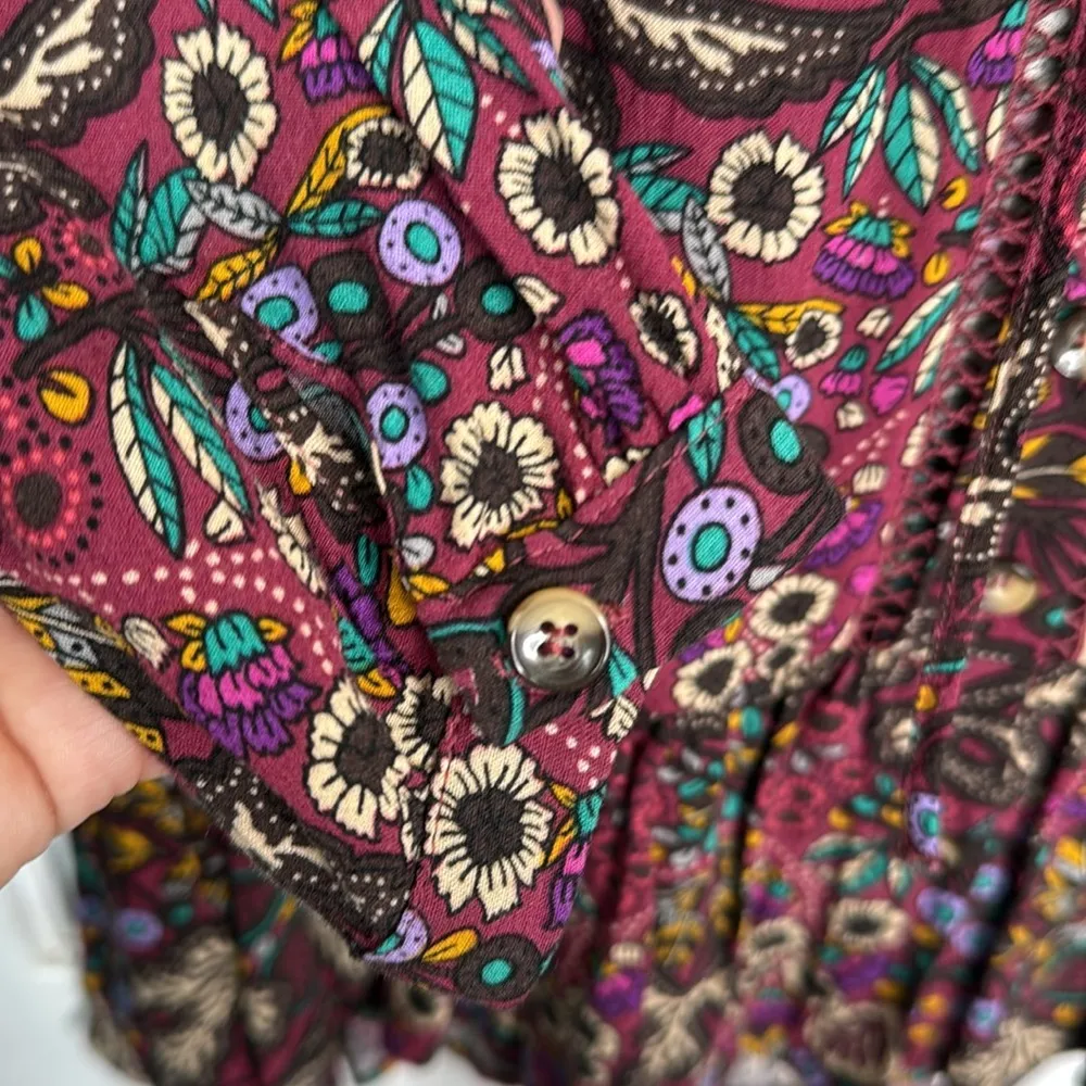 Anthropologie MAEVE Janie Floral Peasant Blouse W1719 Sz 2 - Image 7