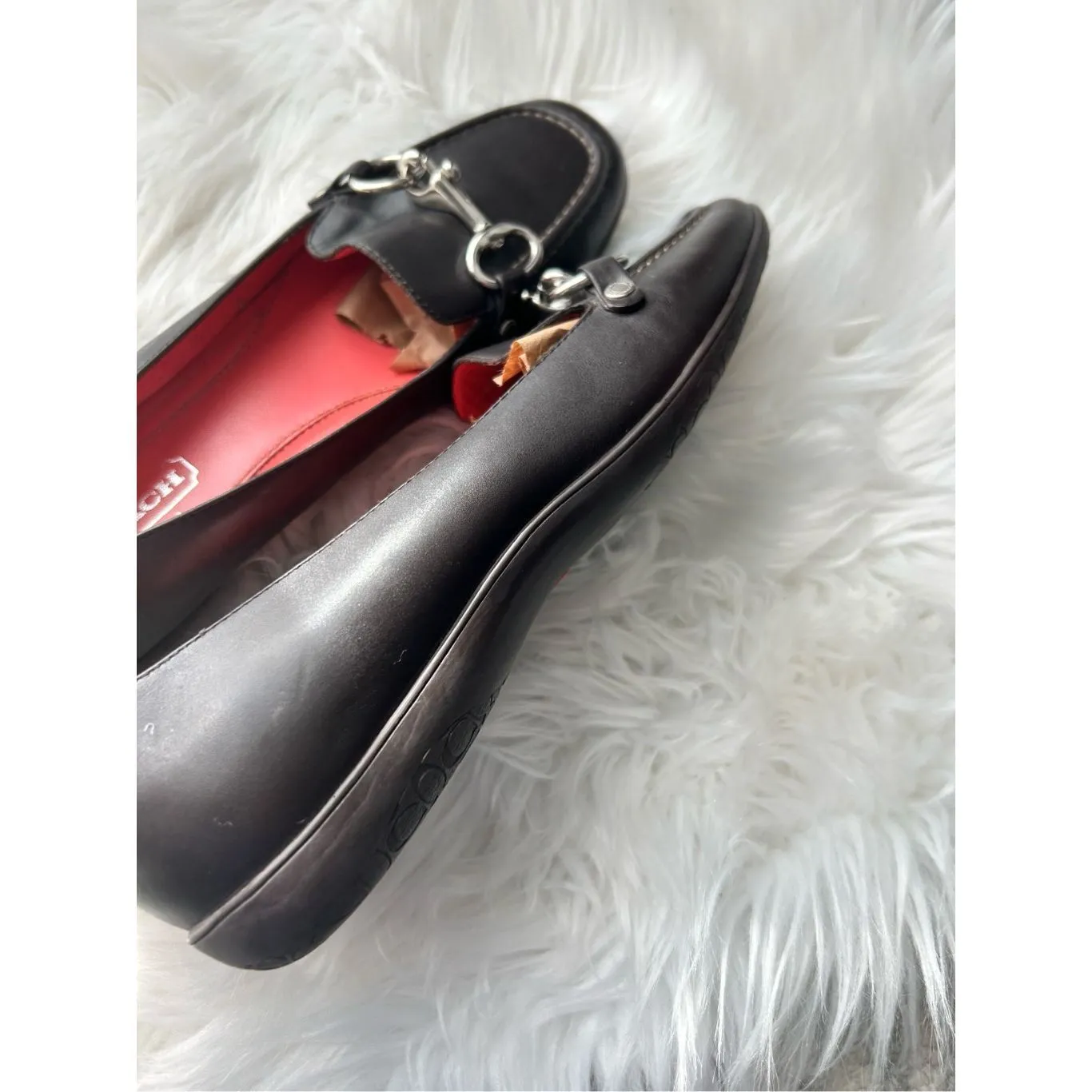 COACH Dorie Loafer Size 8 Soft Burgandy Leather Buckle Detail brown - Image 7