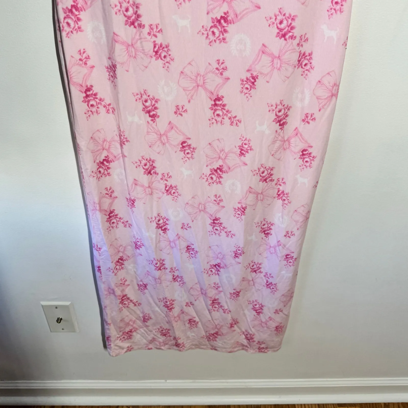 Pink Love Shack Fancy Model Midi Dress Women L Pink Romantic Feminine Lounge NWT Size L - Image 4