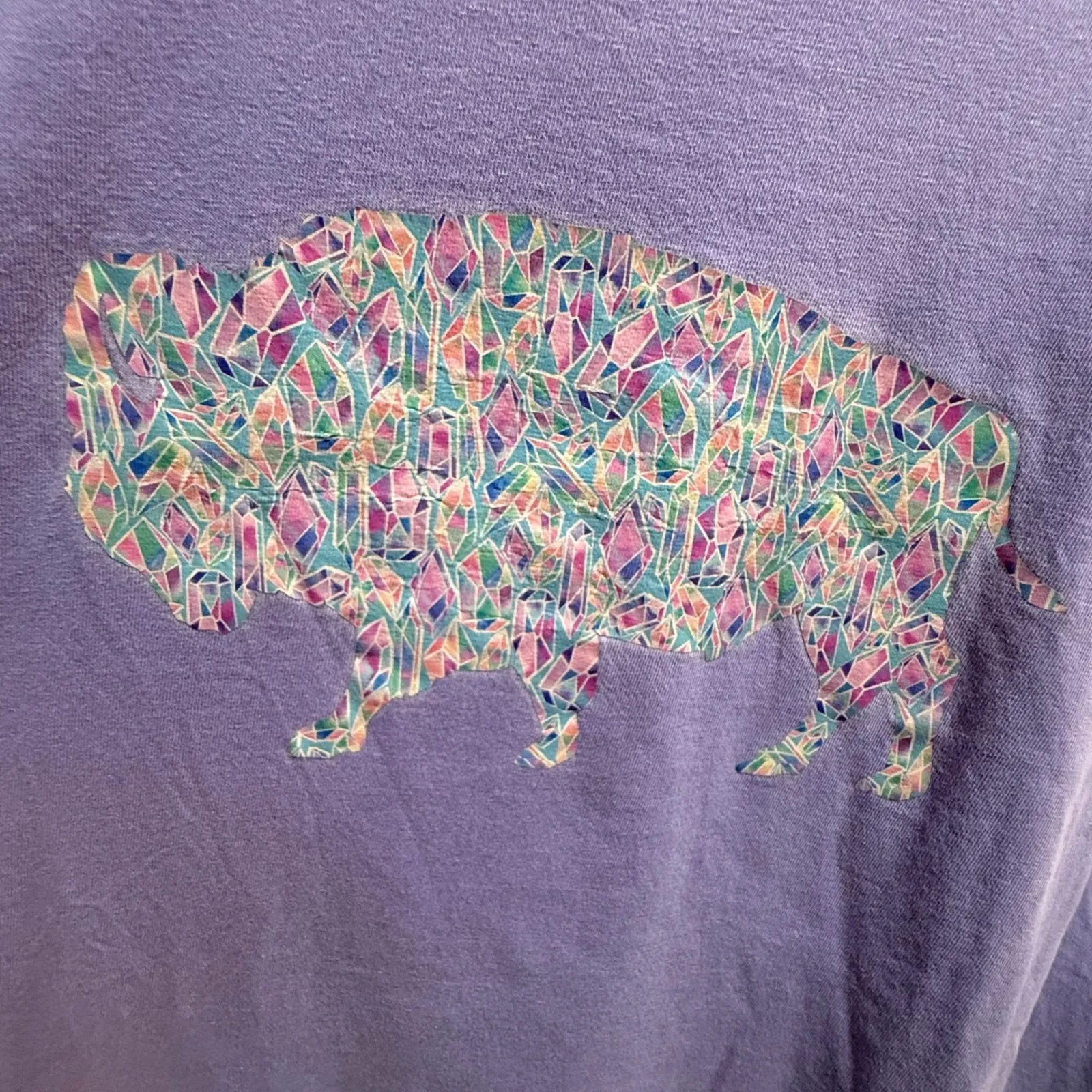 Comfort Colors 2X Buffalo Graphic Tee Purple Heavyweight Cotton Oversized Lounge - Image 3
