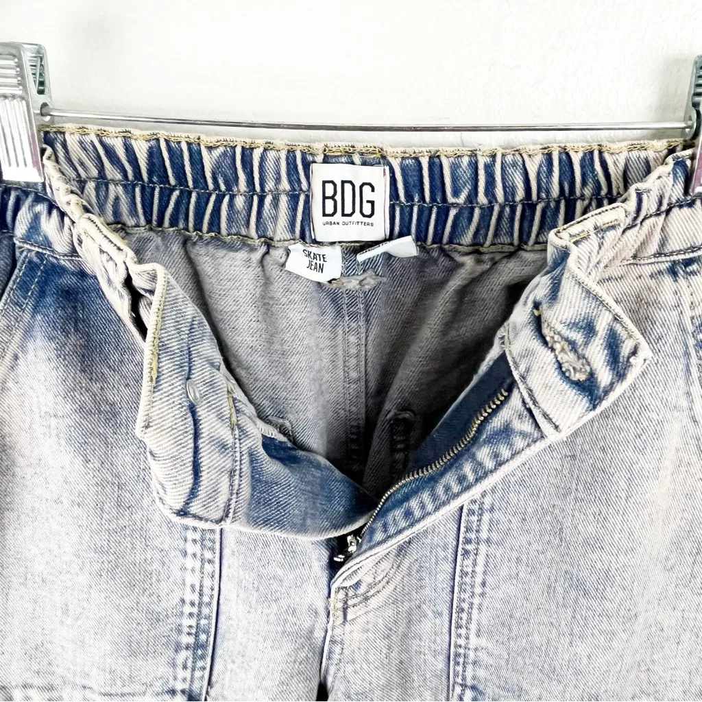 BDG Urban Outfitters Blue Cargo Pockets Distressed High Rise Skate Jeans 27 - Image 5