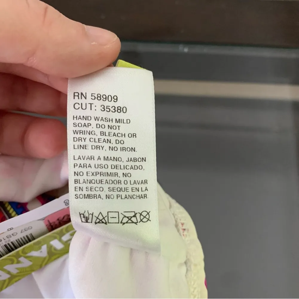 Gianni Bini Patterned Flounce Off the Shoulder Bikini Top Multicolor NWT - Image 3