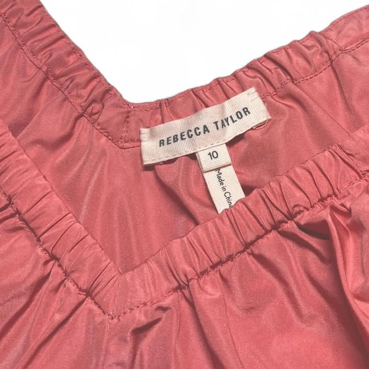 NWOT! Rebecca Taylor Coral Pink Off-Shoulder Ruffle Designer Blouse Top Size 10 - Image 5