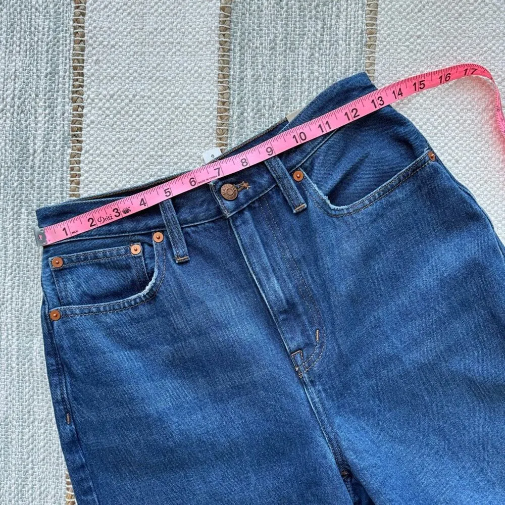 Madewell Baggy Straight Jeans in Dark Worn Indigo Wash Women’s Size 25 - Image 4